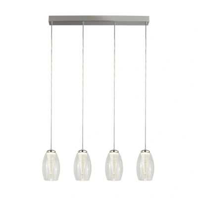 Image of Cyclone 4 Light Bar Pendant, Clear Glass 3000K