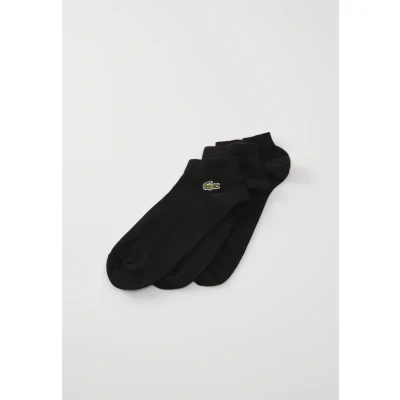 Image of Lacoste Low Cut Socks, Black, Pack of 3 (UK, Numeric, 9, 11, Regular, Black)