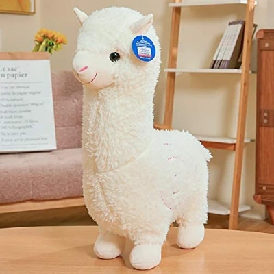 Image of XIAOHONG 46CM Alpaca Plush Toy, Llama Stuffed Animal Large Llamacorn Doll Plushie Hug Pillow Soft Fluffy Cushion White Toys Kids Gifts