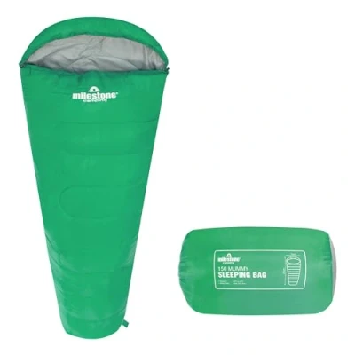 Image of Milestone Mummy Sleeping Bag Green Single 2 Seasons