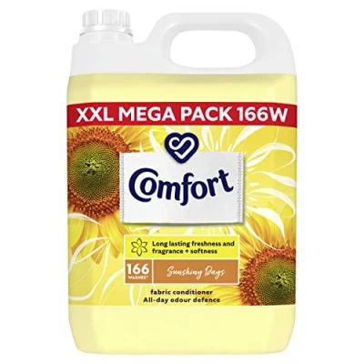 Image of Comfort Sunshiny Days with All Day Odour Defence Unstoppable Freshness Fabric Conditioner Softener 166 Wash 5L Upto 5 Months Supply