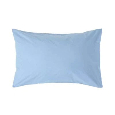 Image of HOMESCAPES Light Blue Pure Egyptian Cotton Pillowcase Standard Size 200 TC 400 Thread Count Percale Equivalent Housewife Pillow Case
