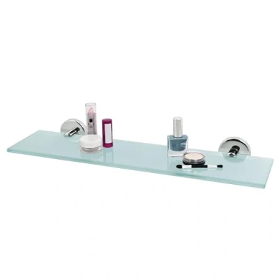 Image of bremermann® LUCENTE Bathroom Range Glass Shelf, high gloss stainless steel