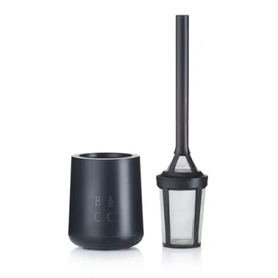 Image of Barista &amp; Co Brew It Stick Coffee Tea Infuser Reusable Strainer with Pot Holder Black and Steeper Stainless Steel Mesh to Use a Medium Coarse Ground