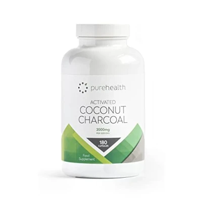 Image of Activated Coconut Charcoal Capsules 2000mg Daily Serving No Fillers/Bulking Agents 180 Vegan Non GMO for Bloating, Gas, Digestion, Flatulence Natural Relief Supplement