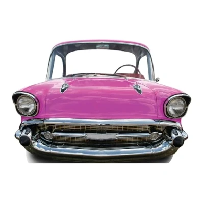 Image of Star Cutouts Ltd SC89 Cut Out of Car Stand in (Small, Pink), Solid, 151 x 105 cm