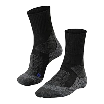 Image of FALKE Women&#039;s TK1 Adventure Cool W SO Lyocell Functional Yarn Thick Anti Blister 1 Pair Hiking Socks, Black (Black Mix 3010), 2.5 3.5