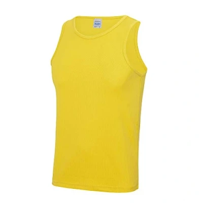 Image of Just Cool Mens Sports Gym Plain Tank / Vest Top (2XL) (Sun Yellow)