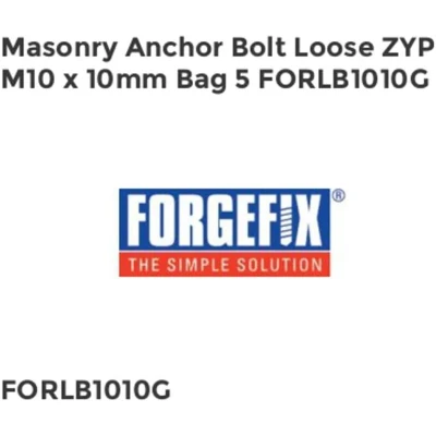 Image of Masonry Anchor Bolt Loose ZYP M10 x 10mm Bag 5
