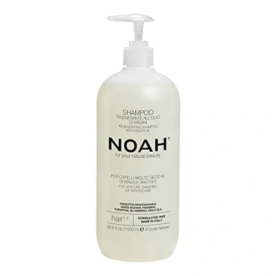 Image of Noah Natural Regenerating Hair 1.4 Shampoo with Argan Oil For Very Dry, Damaged or Treated Hair, Vegan, Cruelty Free, No Parabens &amp; Silicone, Plant Based Formula 1000ml