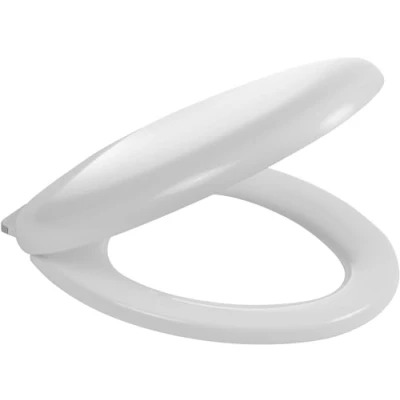 Image of Wirquin STG11WH Tango Toilet Seat and Cover, Soft Close Plastic Hinge, White