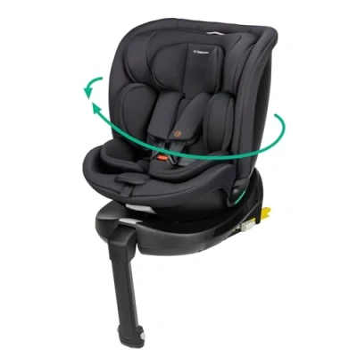 Image of Bebeconfort RevolveFix Plus 360 i Size, Swivel Car Seat, 0 12 Years, 40 150 cm, ISOFIX Support Leg Installation, Rotation, 8 Recline Positions, Headrest Full Black