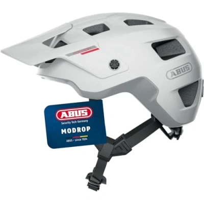 Image of ABUS MTB helmet MoDrop robust bike with good ventilation for mountain bikers individual fit unisex white, size M