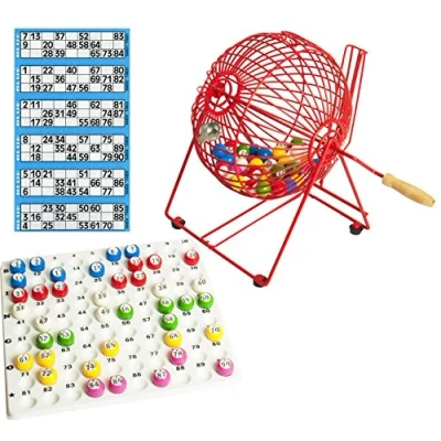 Image of Bingo Cage, Check Tray &amp; Balls 9&quot; Metal Durable Cage with and comes Free Tickets