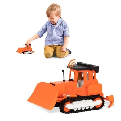 Image of Driven by Battat WH1012Z Micro Bulldozer Rake, Shovel, and Realistic Sound Trucks Construction Toys for Kids Aged 3 Up, Multi Colour