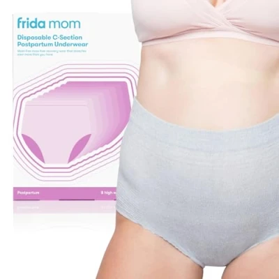 Image of FridaBaby Disposable High Waist C Section Postpartum Underwear Super Soft, Stretchy, Breathable, Wicking, Latex Free, Regular (8 Count)