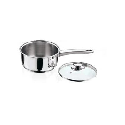 Image of Stainless Steel Everyday Casserole, Frypan, Sauce, Cooking pots (16 cm Sauce Pan with Glass Lid)