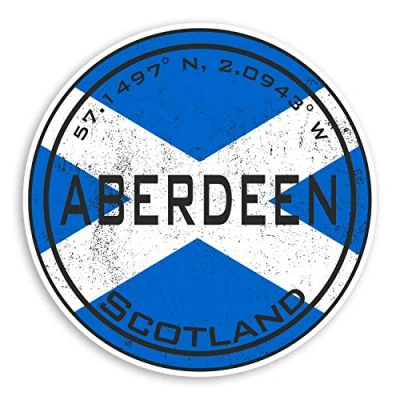 Image of 2 x 10cm Aberdeen Scotland Vinyl Stickers Scottish Flag Sticker Luggage #20417 (10cm Wide)