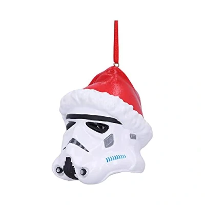 Image of Nemesis Now Stormtrooper Santa Hat Hanging Ornament 8.3cm, Resin, White, Officially Licensed Merchandise, Christmas Decoration, Cast in the Finest Expertly Hand Painted
