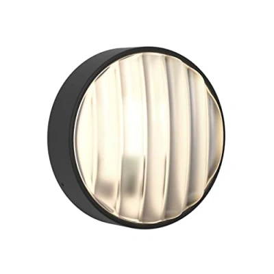 Image of Astro Montreal Round 220 Outdoor Wall Light IP44 Rated (Textured Black), LED E14/SES Lamp, Designed in Britain 1032005 3 Years Guarantee