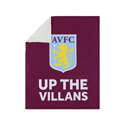 Image of FOCO Premier League Football Aston Villa Fan Sherpa Plush Throw Blanket