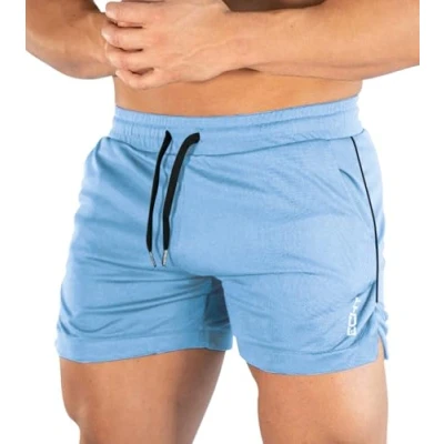 Image of Superora Mens Running Gym Sport Shorts Breathable Outdoor Workout Training with Pockets Light Blue
