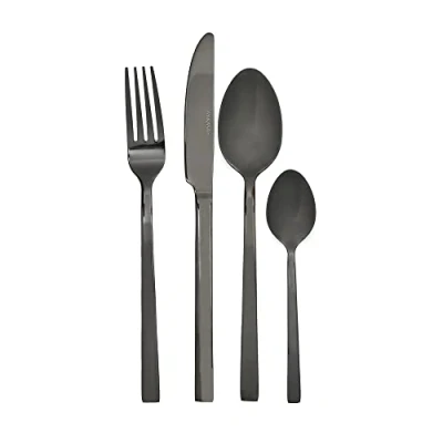 Image of Mikasa Ciara Diseno 16 Piece Cutlery Set Black