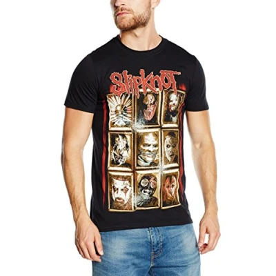 Image of Slipknot Men&#039;s New Masks Short Sleeve T Shirt, Black, Small