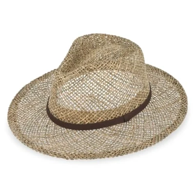Image of fiebig Traveller Seagrass Hat for Men and Women, Sun Made of 100% Seagrass, Summer with Faux Leather Band in Natural Colour, beige, 65