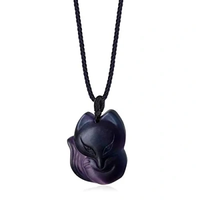 Image of COAI Fox Fluorite Stone Pendant Necklace for Women