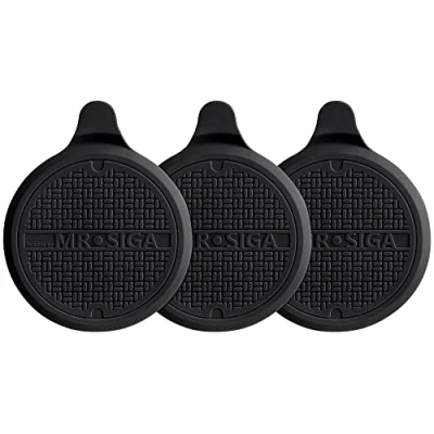 Image of MR.SIGA Silicone Bathtub Stopper, Drain Stopper for Shower, Sink, 5.1&quot; Diameter, Black, 3 Pack