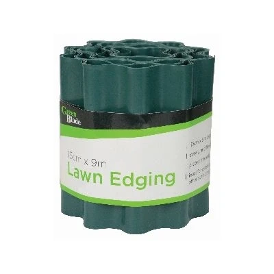 Image of Green Plastic Flexible Lawn Edging 15cm x 9m By Blade