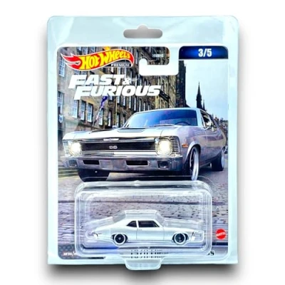 Image of Hot Wheels 1970 Chevrolet Nova SS (Silver) Fast &amp; Furious 3/5 2024 (Premium CAR Culture Real Riders) COMES IN A KLAS KEEPER PROTECTIVE COLLECTORS CASE HNW53
