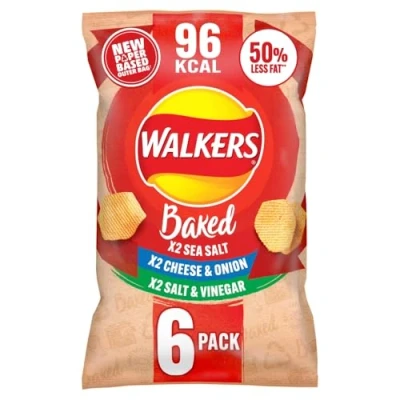 Image of Walkers Oven Baked Variety Pack Crisps 6 x 22g