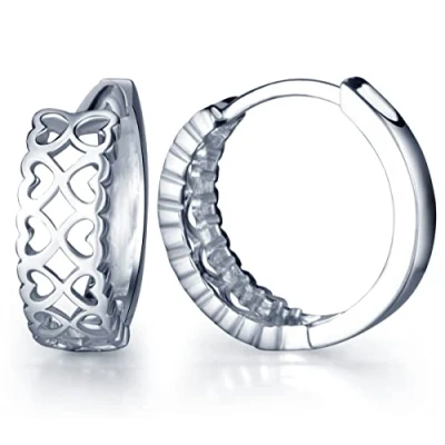 Image of Infinite U 925 Sterling Silver Infinity Heart Love/Labyrinth Maze Hoop Earrings Creole for Women/Girls (with Gift Bag) (Infinity Heart)