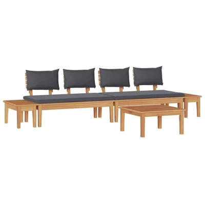 Image of vidaXL 5 Piece Garden Dining Set Solid Wood Teak