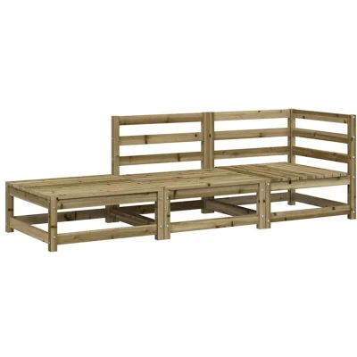 Image of vidaXL Garden Sofa with Footstool 2 Seater Impregnated Wood Pine