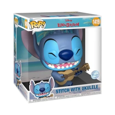 Image of Funko Pop! Jumbo: Stitch With Ukele Disney: Lilo &amp; Collectable Vinyl Figure Gift Idea Official Merchandise Toys for Kids Adults Movies Fans Model Collectors