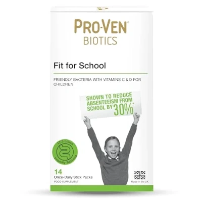 Image of Pro Ven Probiotics Fit for School Children&#039;s Friendly Bacteria Powder 12.5 Billion CFU Children Aged 1 16 with Vitamin C 14 Sticks UK Made