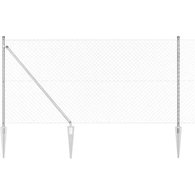 Image of vidaXL Chain Link Fence with 7 Spike Posts 1x10 m Galvanised Steel