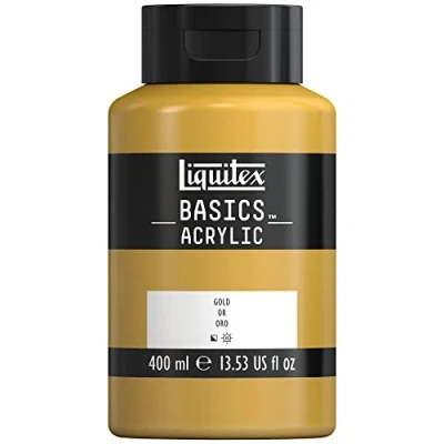 Image of LIQUITEX Basics Acrylic Paint, Gold, 400 ml Bottle