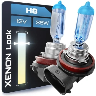Image of Gread H8 Box Halogen Bulbs Xenon Look Super White 8500 K 35 W E Certification Mark 100% Perfect Fit and Long Service Life