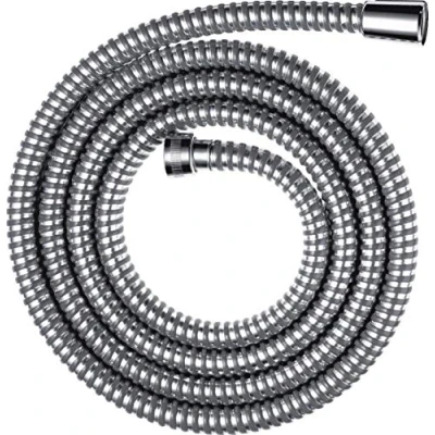 Image of hansgrohe Metaflex shower hose 2.00 m, anti kink and flexible, chrome effect coil wrap 28264000