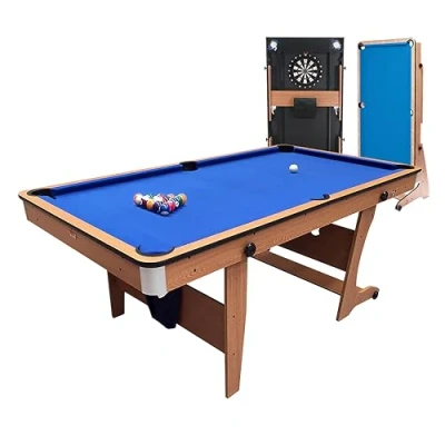 Image of BCE 6ft Folding Pool Table with Dartboard