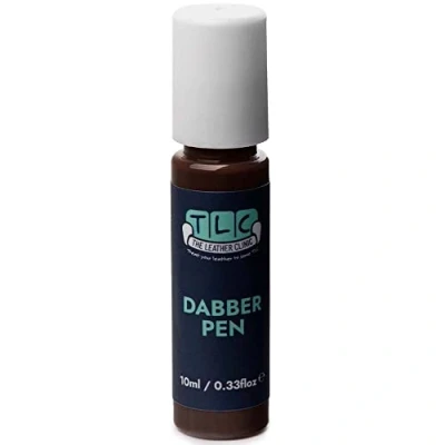 Image of The Leather Clinic &amp; Vinyl Dabber Pen 10ml Touch Up Scratch and Scuff Repair for Sofas, Car Seats, Shoes, Bags Restore Small Areas (Maroon)