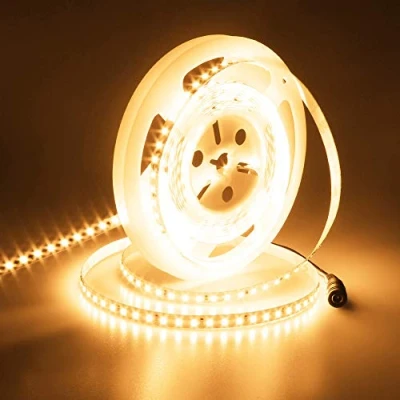 Image of JOYLIT 24V Bright White LED Strip Lights 3000K Warm 5M 7500LM CRI 90+, CE UL Listed Tape Light 120LEDs/M SMD 2835 Self Adhesive Flexible 90W Strips for Commercial, Residential, Industrial