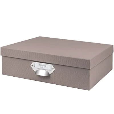 Image of SOHO A4 Paper Box with Index Holder and Handle Taupe