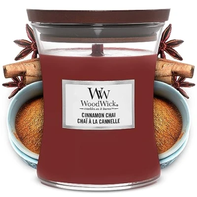 Image of WoodWick Scented Candle Medium Cinnamon Chai 11 cm / ø 10