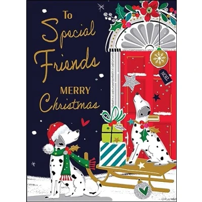 Image of Jonny Javelin Special Friends Merry Christmas Card Dalmatians