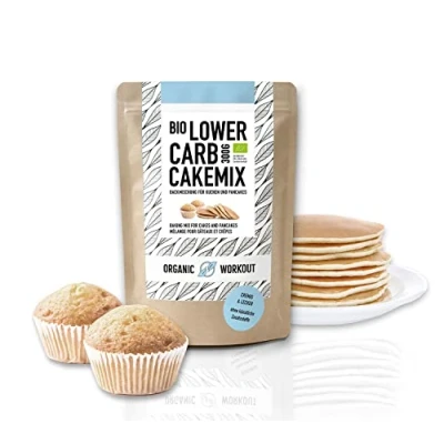 Image of Organic Gluten Free Cake Mix 300g, Muffin, Pancake, Lactose Free, Soy Low Carb, Keto Diet, Without Added Sugar or Artificial Flavours, Workout